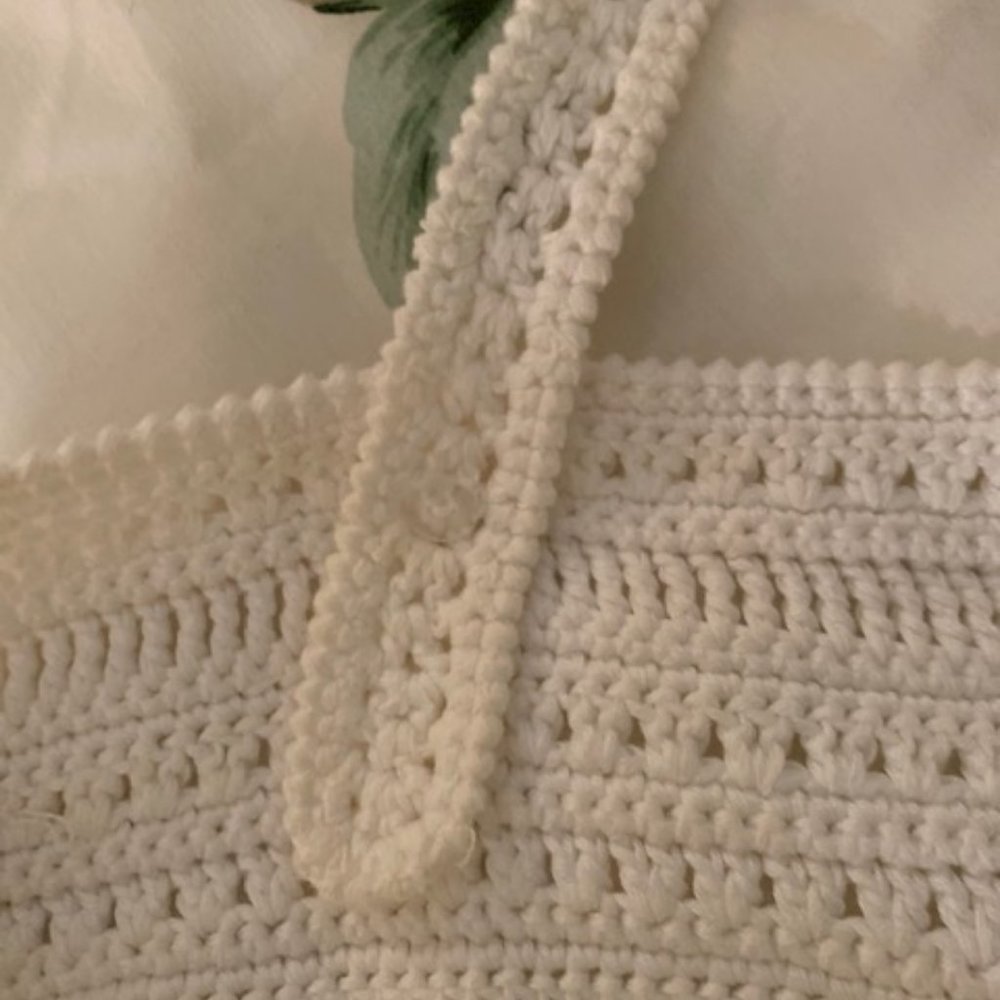 White Crochet Sleeveless Top